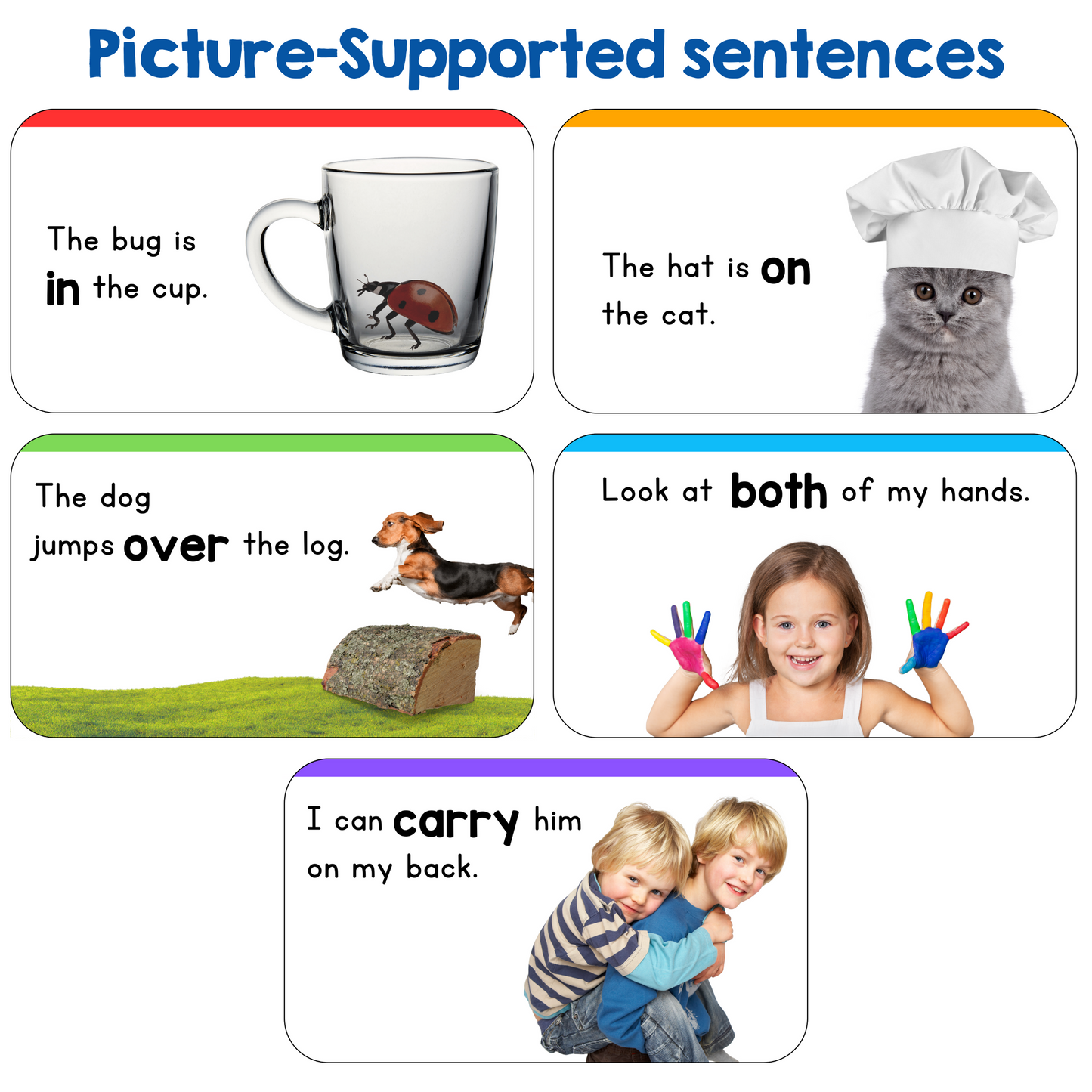 220 Very First Sight Words Sentences Flash Cards
