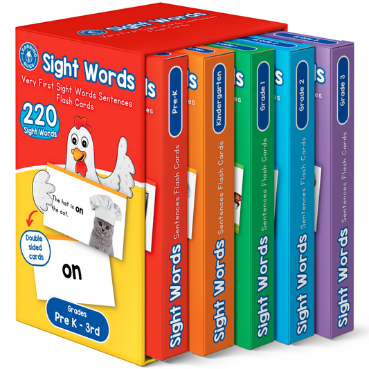 220 Very First Sight Words Sentences Flash Cards